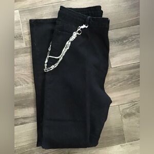 Shein Black Pants with Silver Chain Detail